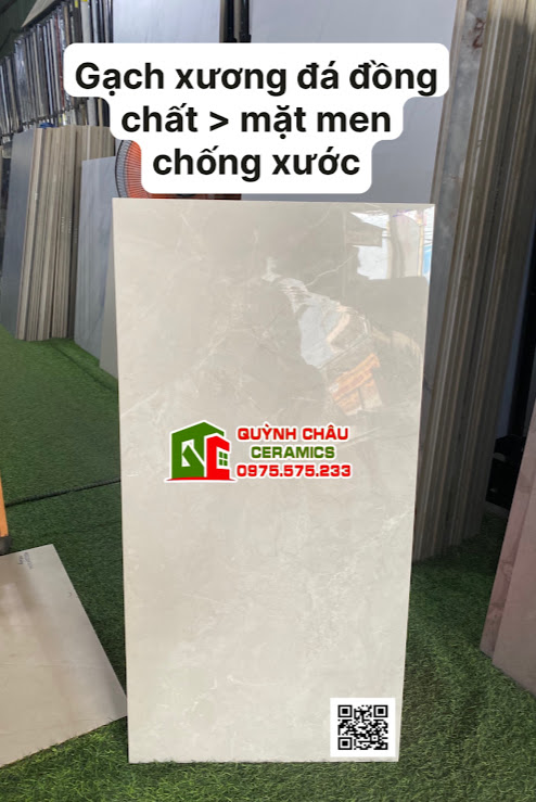 Gạch cao cấp ốp tường 40x80 đá bóng chống xước
