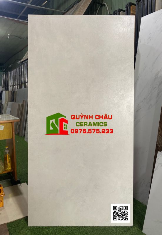 Gạch ốp lát nhập khẩu 800x1600 màu xám nhạt Light Cenment Bianco bề mặt mờ ốp lát vila biệt thự nhà hàng 4778