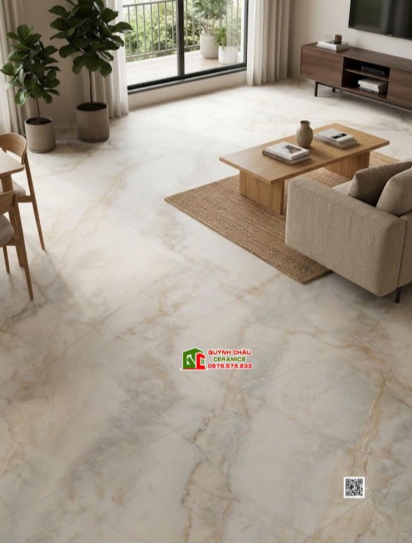 Gạch 120x180 mờ mịn Baby Skin vân đá cẩm thạch vàng kem