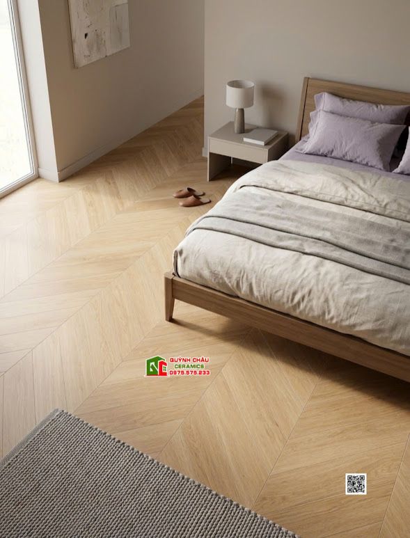Gạch 60x120 giả gỗ vân xương cá vàng nâu nhạt màu gỗ sồi