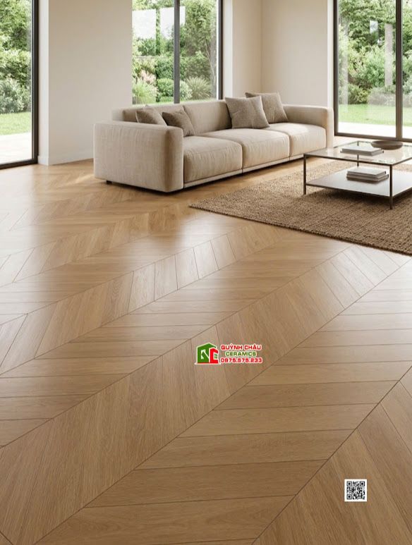 Gạch lát nền giả gỗ vân xương cá 60x120 nhập khẩu