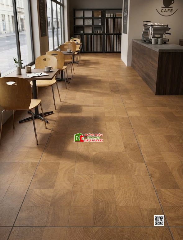 Gạch giả gỗ ghép 60x120 bề mặt mờ