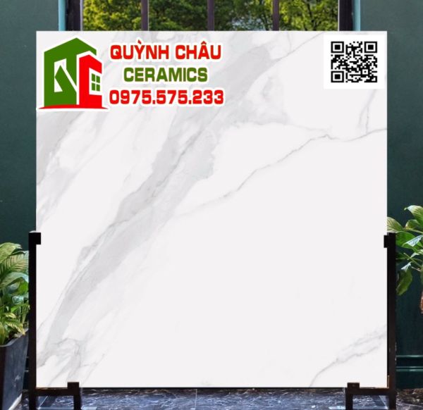 Gạch lát nền 120x120 đá mờ mịn trắng vân xám ấn độ