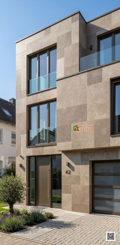 Gạch Travertine 60x120 màu nâu vân đá ghép Modul mix size