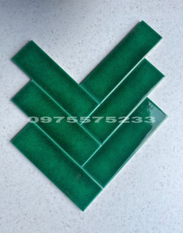 Gạch thẻ màu xanh ốp tường trang trí 6x20 giá rẻ Gạch thẻ màu xanh ốp tường trang trí 6x20 giá rẻ