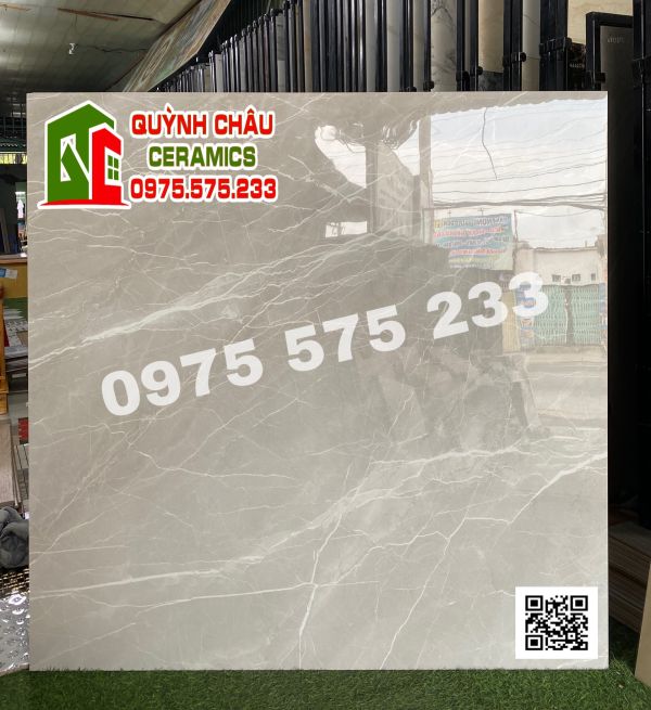 Gạch lát nền biệt thự siêu bóng 120x120 ấn độ trắng vân giá rẻ