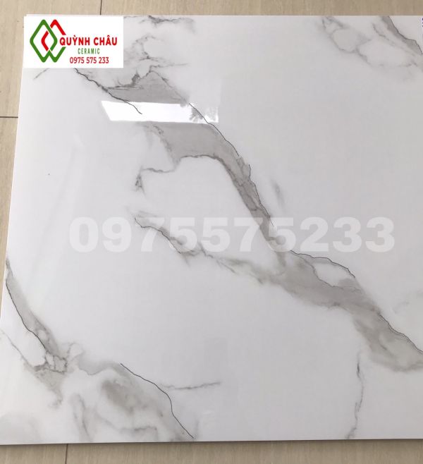 Gạch bóng kiếng 80x80 lát nền khắc kim trắng vân xám khói 4147