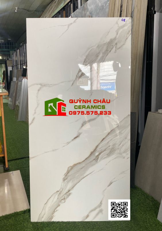 Gạch ốp lát ấn độ 60x120 Glossy Statuario Extravan vân đá bóng kiếng