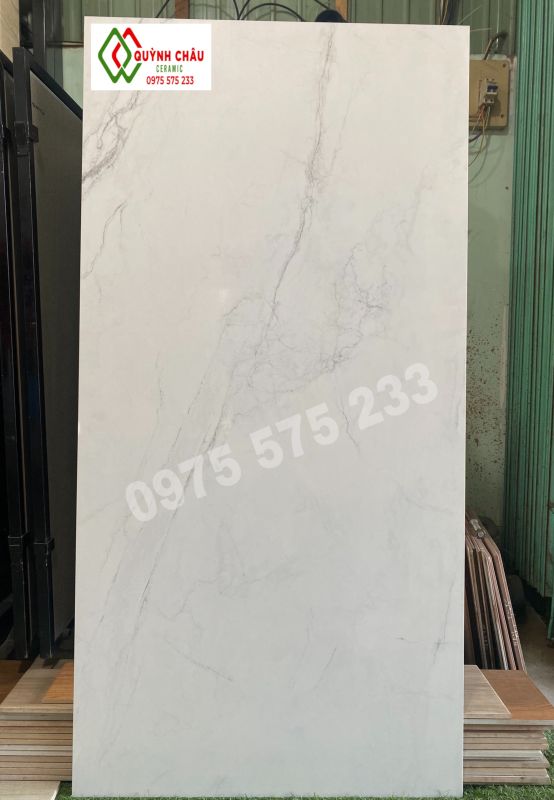 Gạch lát nền tây ban nha 75x150 trắng vân khói mây bóng kiếng Gạch lát nền tây ban nha 75x150 trắng vân khói mây bóng kiếng