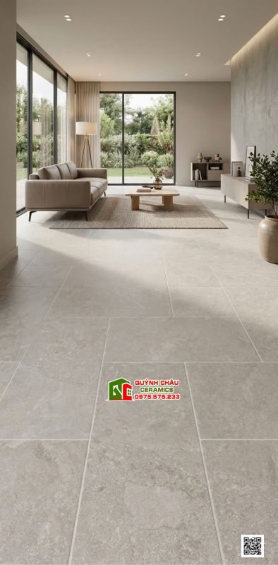 Gạch giả đá ghép 60x120 chia Modul nhiều size vân đá Travertine mờ