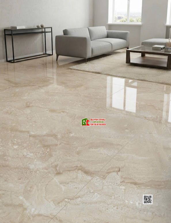 Gạch lát nền ấn độ 120x120 kem vàng vân đá Crema Mafil             