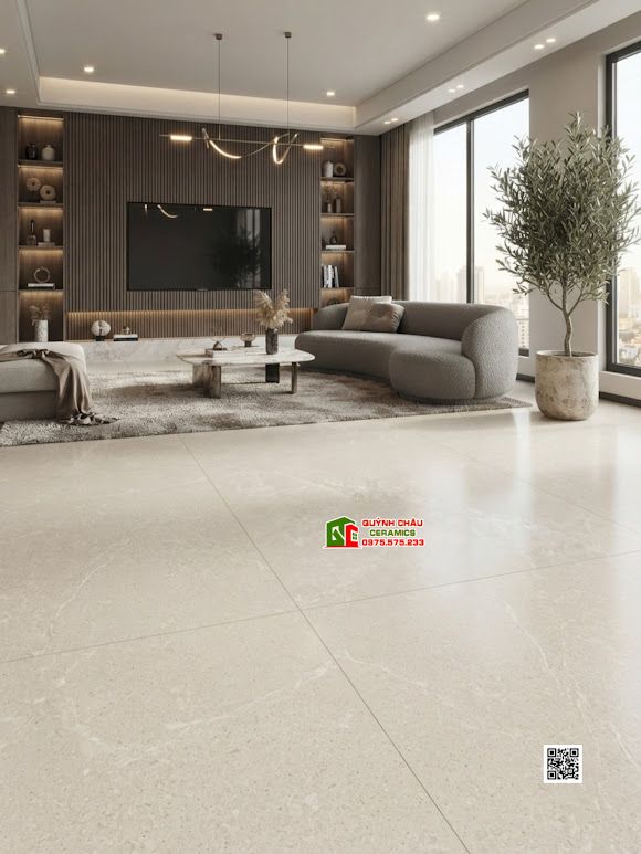 Gạch lát nền 120x120 Á Mỹ mờ xám vân nối đối vân đá cao cấp