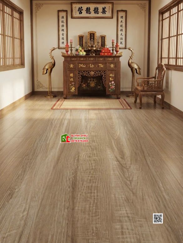 Gạch trung quốc 60x120 giả gỗ màu nâu nhạt vân tự nhiên 