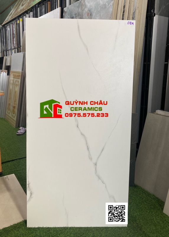 Gạch ốp lát ấn độ 60x120 bề mặt trắng vân mờ matt mịn