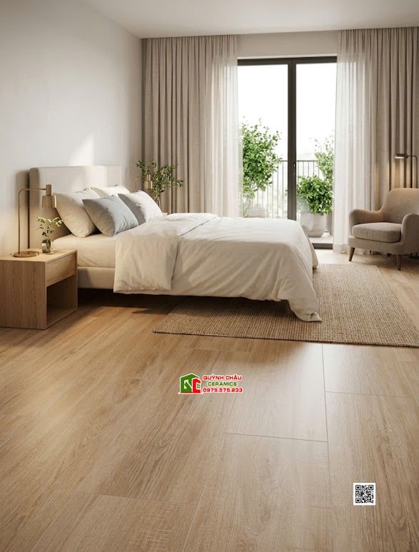 Gạch trung quốc 60x120 lát nền giả vân gỗ tự nhiên màu vàng sáng