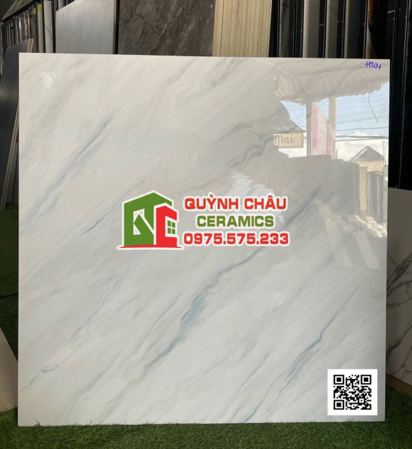 Gạch lát nền 100x100 prime màu trắng vân xanh xám bóng kiếng Gạch lát nền 100x100 prime màu trắng vân xanh xám bóng kiếng