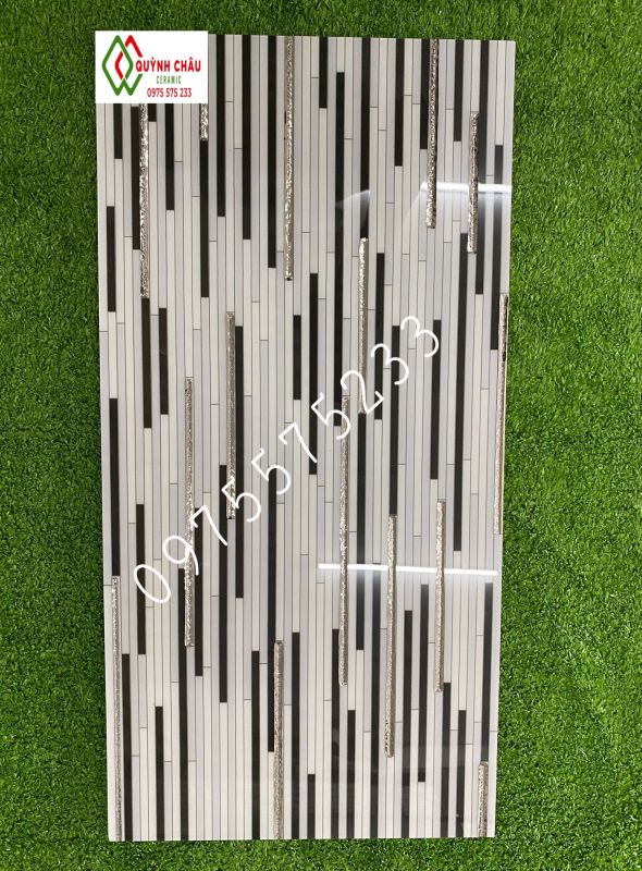 Gạch điểm nhũ bạc đen trắng giọt mưa 30x60 ốp tường trang trí