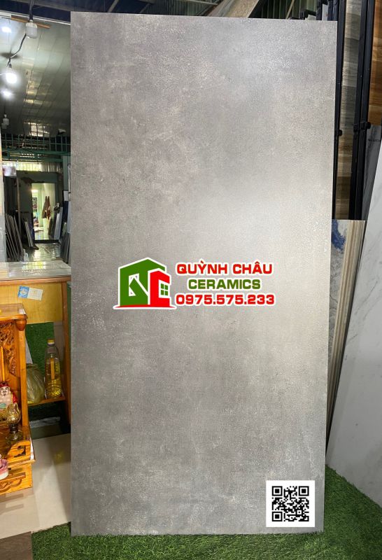 Gạch nhập khẩu ấn độ 80x160 màu xám xi măng đậm ốp lát vila biệt thự nhà hàng Dark Grey Cennment bề mặt mờ 4780