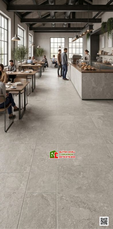 Gạch giả đá ghép 60x120 chia Modul nhiều size vân đá Travertine mờ