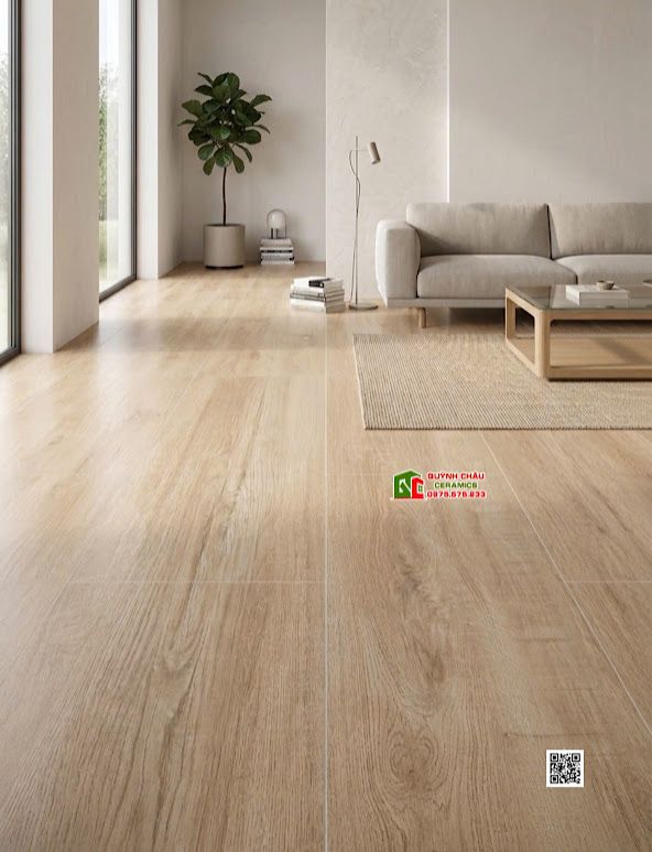 Gạch trung quốc 60x120 lát nền giả vân gỗ tự nhiên màu vàng sáng