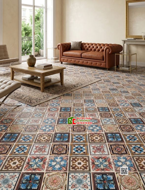Gạch bông 30x30 bề mặt 3D hoa văn nổi mix họa tiết đẹp