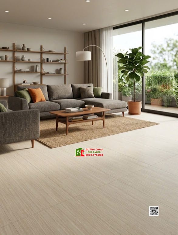 Gạch Travertine 120x180 màu kem mờ Carving hiệu ứng