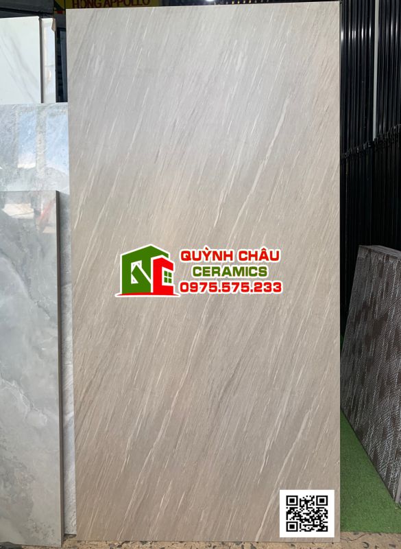 Gạch ốp lát 60x120 màu xám nâu vân xéo cổ điển bề mặt mờ