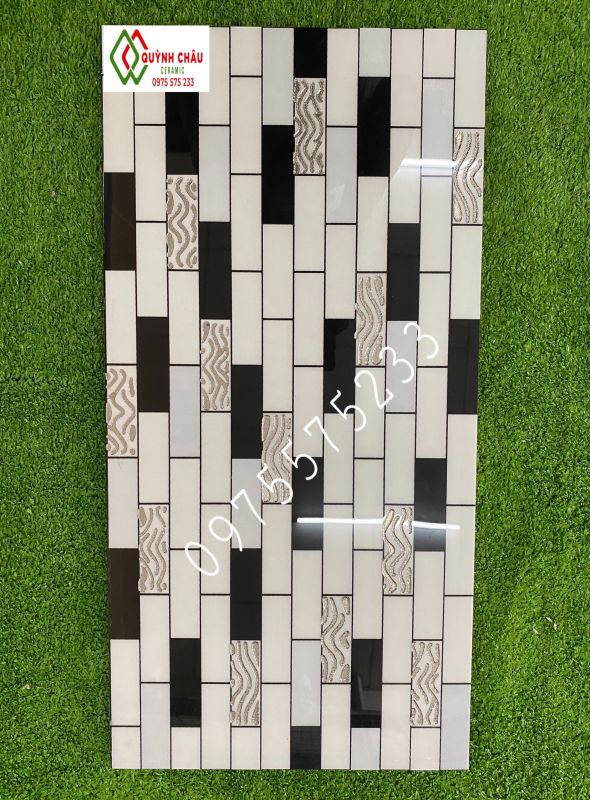 Gạch nhũ bạc đen trắng 30x60 trang trí ốp tường ts