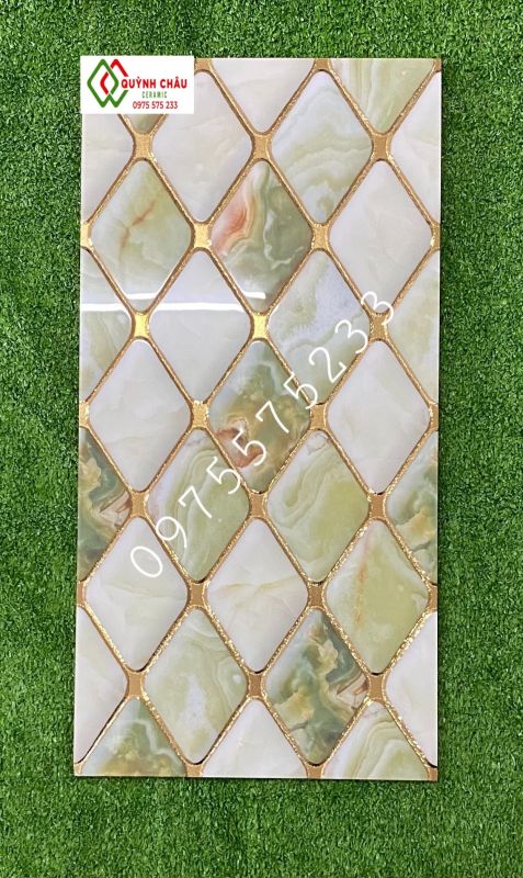 Gạch dán cột mặt tiền 30x60 nhũ vàng trang trí đẹp ts