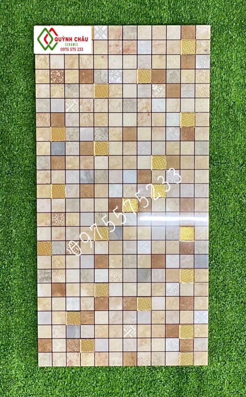 Gạch 30x60 trang trí ốp tường mosaic nhũ vàng khắc kim đẹp ts