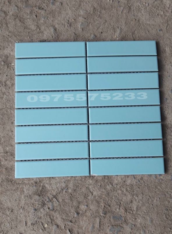 Gạch mosaic đũa que màu xanh trang trí