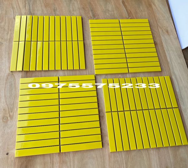 Gạch mosaic đũa que màu vàng ốp tường trang trí Gạch mosaic đũa que màu vàng ốp tường trang trí