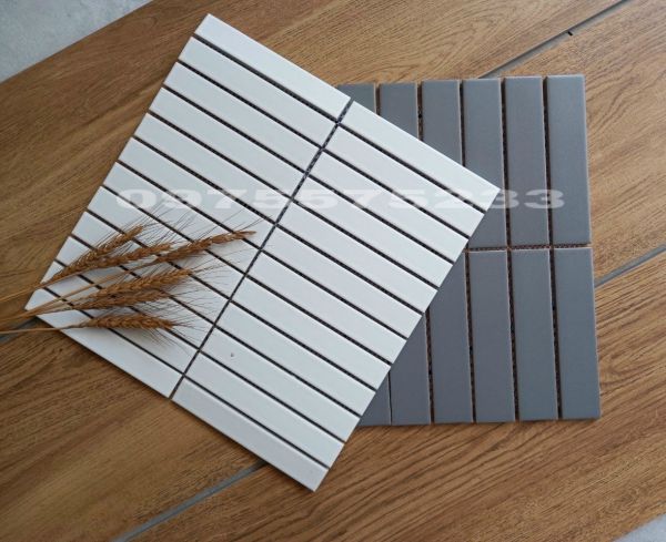 Gạch mosaic đũa que màu trắng ốp tường Gạch mosaic đũa que màu trắng ốp tường