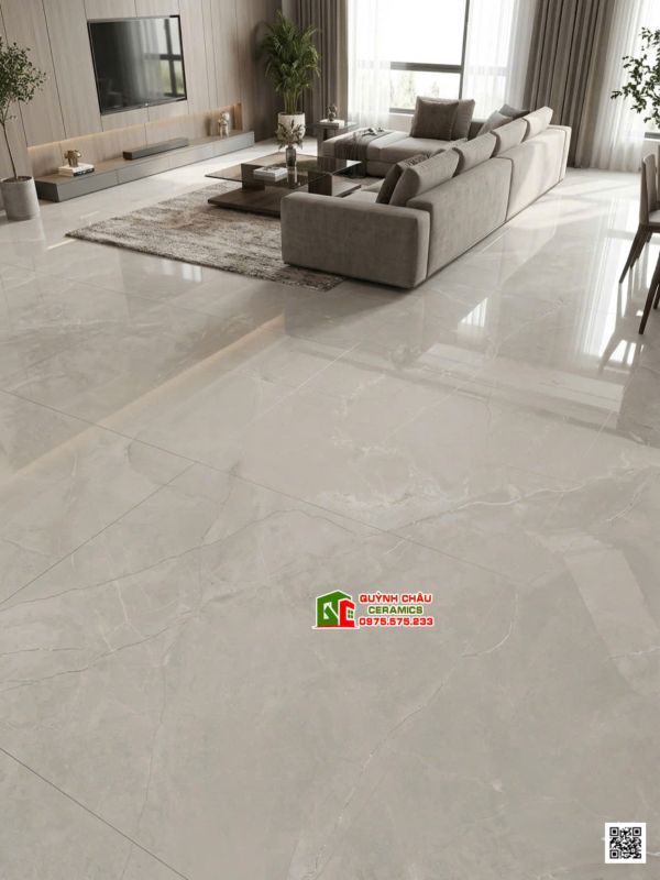 Gạch lát nền ấn độ 100x100 màu xám ghi vân đá Marble