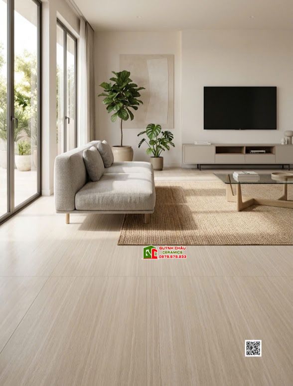 Gạch Travertine 120x180 màu kem mờ Carving hiệu ứng