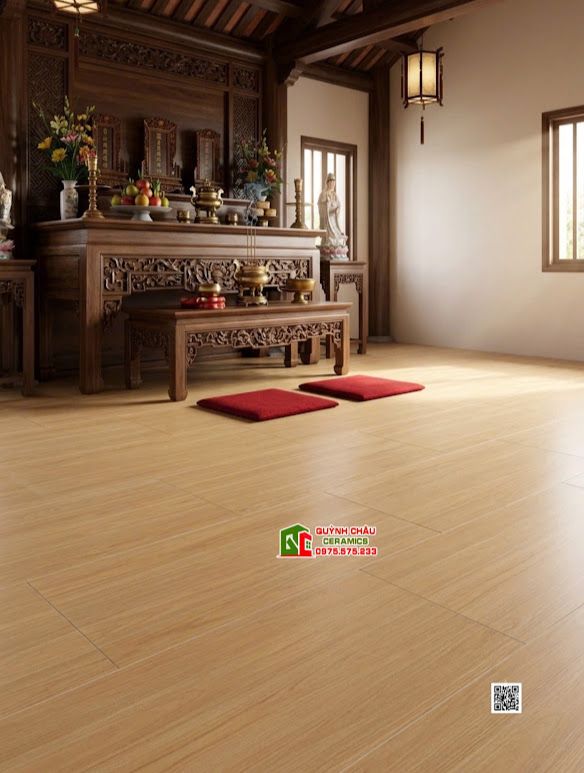 Gạch lát giả gỗ màu vàng vân tự nhiên 60x120 trung quốc