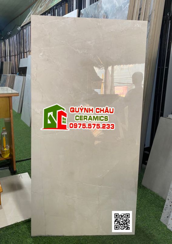 Gạch ốp lát xám vân đá ấn độ 60x120 Glossy Barcelona Bianco