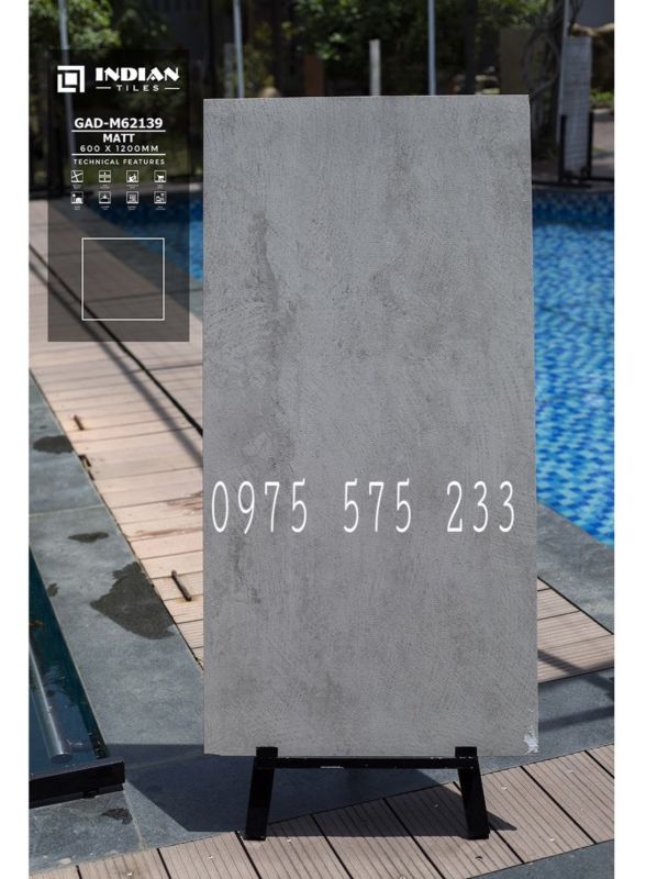 Gạch đá mờ matt mịn xám 60x120 india ấn độ