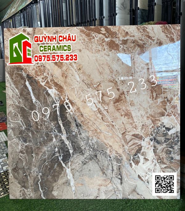 Gạch cao cấp ấn độ 120x120 bóng kiếng vân đá đẹp chống trầy xước giá rẻ