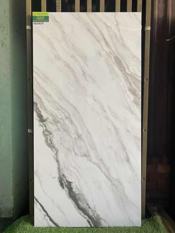 Gạch ốp lát 60x120 màu trắng vân xám lát ốp cho phòng khách đẹp