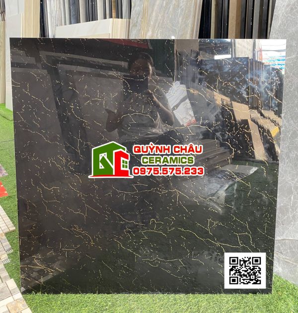 Gạch 80x80 màu đen khắc kim mẫu mới sang trọng nhất 4703