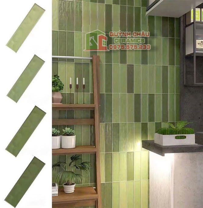 Gạch thẻ 75x300 mờ gợn sóng xanh đậm