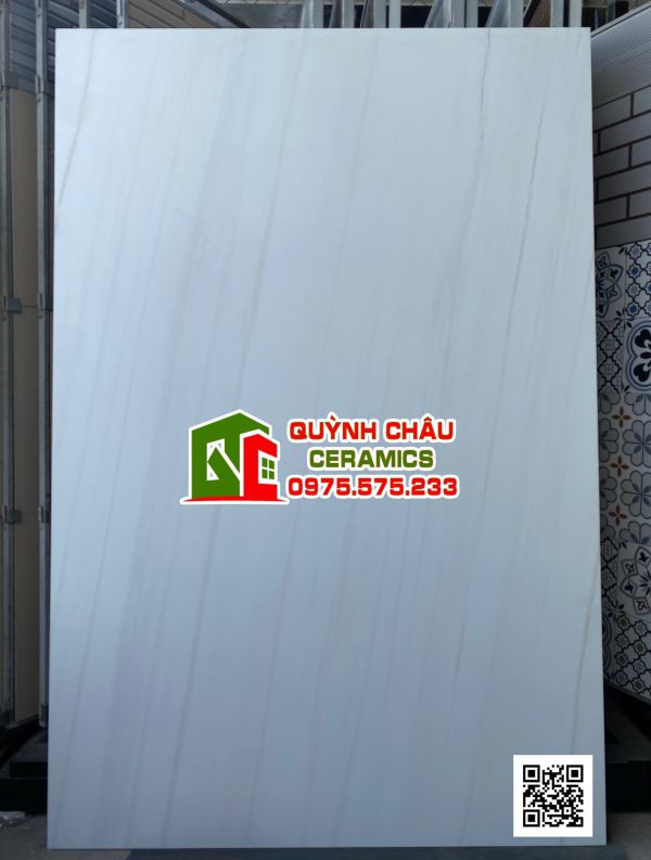 Gạch ốp lát ấn độ 120x180 bề mặt màu trắng mờ vân sọc chéo Gạch ốp lát ấn độ 120x180 bề mặt màu trắng mờ vân sọc chéo