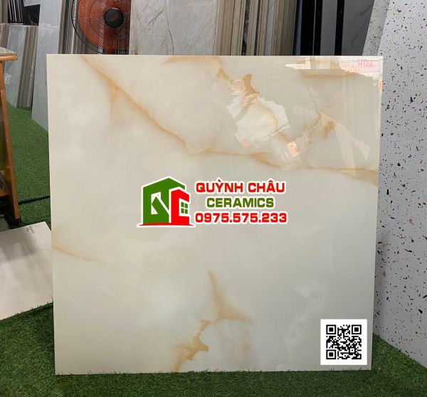 Gạch ấn độ lát nền 80x80 Onyx Gold màu vàng vân đá đẹp 5068