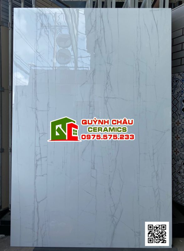 Gạch ốp lát ấn độ 120x180 màu trắng vân đá rạn Venatino White siêu bóng đẹp Gạch ốp lát ấn độ 120x180 màu trắng vân đá rạn Venatino White siêu bóng đẹp