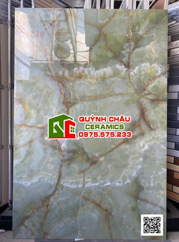 Gạch ốp lát ấn độ 120x180 vân đá xanh Onyx Green màu xanh ngọc độc lạ đẹp mắt Gạch ốp lát ấn độ 120x180 vân đá xanh Onyx Green màu xanh ngọc độc lạ đẹp mắt