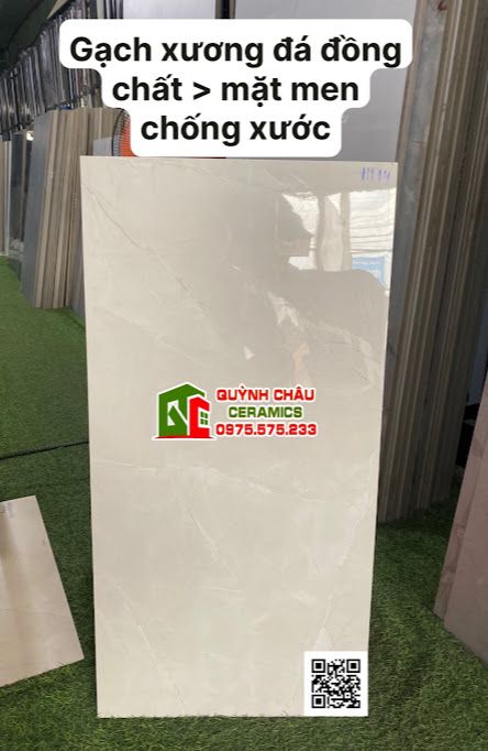 Gạch 40x80 chống xước bề mặt xám kem nhẹ bóng đá đồng chất