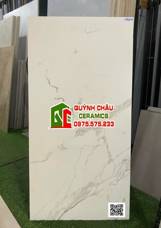 Gạch 600x1200 ấn độ trắng vân xám carving Sparkle calssic statuario