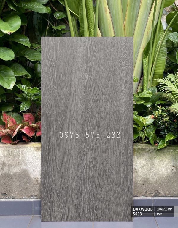 Gạch giả gỗ khổ to 60x120 mờ xám đẹp ấn độ