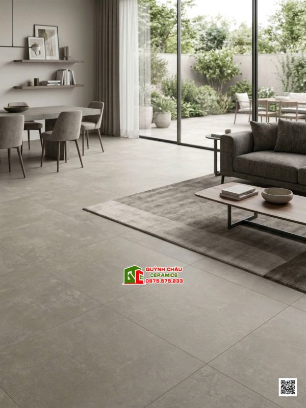 Gạch lát nền ấn độ 100x100 đá mờ xám xi măng cao cấp
